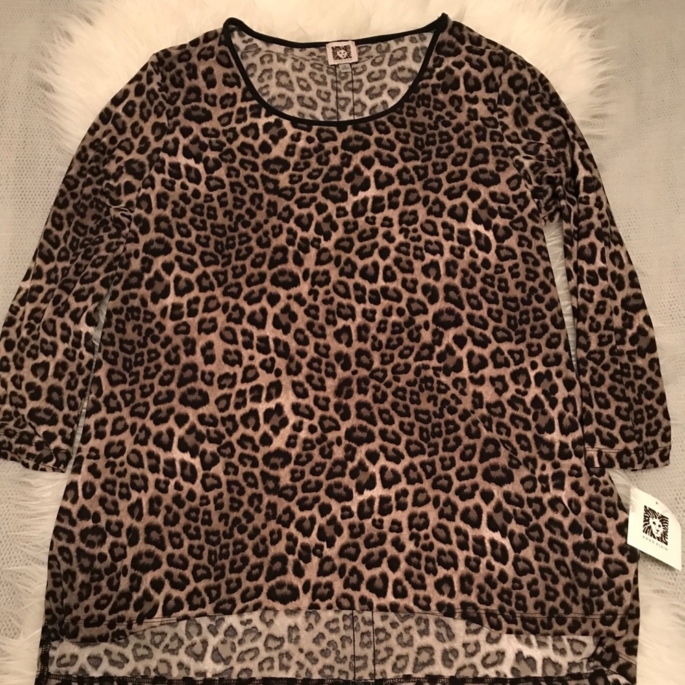 Anne Klein Leopard Print  Top